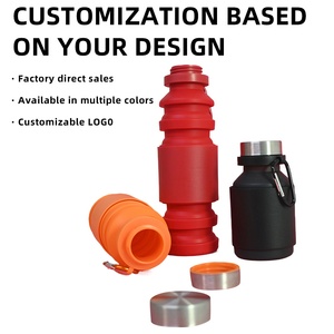 Bouteille d'eau pliable en silicone écologique réutilisable de 550 ml, prix d'usine OEM, avec boîte personnalisée - Product Image 3