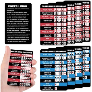 Cartes de classement des mises de poker en plastique double face – Guide des règles de jeu - Product Image 4