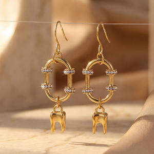 Set Perhiasan Kalung, Anting, dan Gelang Berlapis Emas 18K dengan Zirkonia Kubik untuk Wanita, Hadiah Perhiasan Gigi Unik - Product Image 3