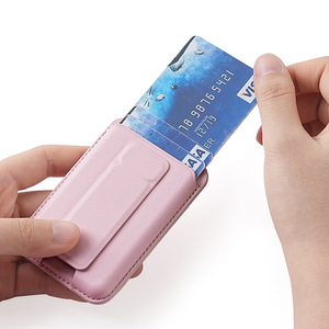 ที่วางโทรศัพท์แบบแม่เหล็กที่เรียบง่ายและทนทาน พร้อมช่องใส่บัตรเครดิต กระเป๋าใส่บัตรสำหรับโทรศัพท์มือถือ ทำจากหนัง PU - Product Image 1