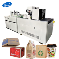 Imprimante jet d'encre Lansong YMCK à passage unique, entièrement automatique, haute vitesse, 1200 dpi pour papier kraft, boîtes à pizza, boîtes en carton