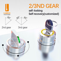 Interruptor de Botón Metálico Impermeable de Alta Resistencia LANBOO de 22 mm y 25 A, Interruptor de Llave de 2/3 Posiciones, Autobloqueante Electrónico, Auto-Reiniciable, 2NO+1NC 1NO