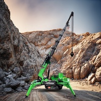 1,5 ton 3ton 5ton 10ton 12ton 14ton, mesin kerja angkat udara situs kompak mesin Crawler laba-laba kecil dengan keranjang kerja pria