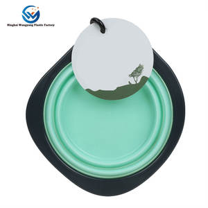 Piring air pemberi makan perjalanan pola padat portabel, mangkuk bergaya ramah lingkungan untuk anjing dan kucing - Product Image 6