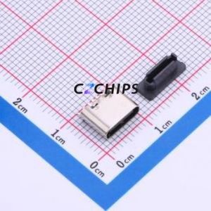 HX TYPE-C 6P LC 6.8 USB Connector Through hole Component (THT) Connector Type-C Female Through Hole 6P - Product Image 1