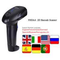 Escáner de Código de Barras 2D BT Compatible con Escaneo de Pantalla de Teléfono, Lector de Códigos QR con Batería de 1800 mAh, 20 Horas de Escaneo Continuo