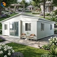 Maison conteneur moderne pliable à double aile extensible, étanche et isolée, préfabriquée pour projets de camping et d'hébergement