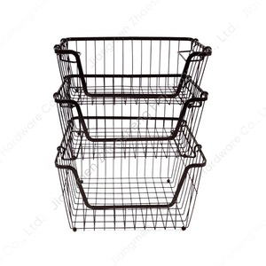 Multi Tier Kitchen Storage Rack Black Rectangle <b>Standing</b> Type Foldable <b>Vegetable</b> Fruit Toy Organizer 3 Tier Detachable Basket - Product Image 5