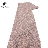 Tissu en dentelle à sequins et perles nigérianes de luxe de haute qualité, nouveau design brodé pour robes de mariée, accessoires de fête, tricoté