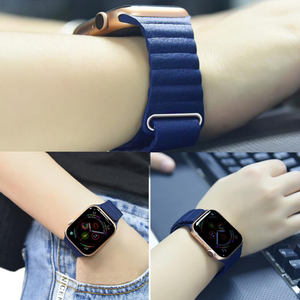 Für Iwatch Armband Serie 5 4 <span class=keywords><strong>3</strong></span>, 38mm 40mm 42mm 44mm Starke Magnetische Leder Schleife Uhr Band für Apple Uhr Strap - Product Image 6
