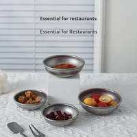 TGYW Petites coupelles à sauce divisées en acier inoxydable 304, robustes, pour sushi, sauce soja, café, apéritifs