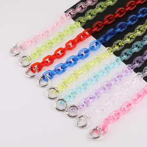 Cadena acrílica con hebilla para bolsos DIY, cadena cruzada, anillo abierto en forma de U, material de joyería, pequeños accesorios, resina plástica colorida - Product Image 3