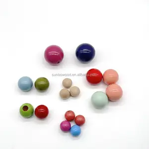 Factory Wholesale Round Wooden Beads Wooden Ball Nature Unfinished Wood Balls