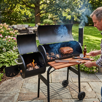 Grand Tonneau Fumeur Barbecue BBQ Extérieur Charbon De Bois Portable Grill Jardin Tambour avec petite table BBQ machine