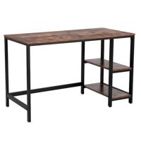 Bureau de jeu et d'ordinateur en métal et MDF pour la maison, le studio ou la chambre, avec 2 niveaux de rangement