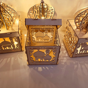Lanterna in Legno a Forma di Luna e Stella per Eid e Ramadan, Scatola per Caramelle, Decorazione per Feste Islamiche e Musulmane, Regalo Personalizzato - Product Image 6