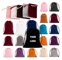 Pochette en velours avec cordon de serrage, impression de logo personnalisée, sac à bijoux en velours réutilisable