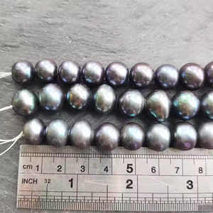 Cuentas sueltas de <span class=keywords><strong>perlas</strong></span> barrocas negras naturales cerca de <span class=keywords><strong>perlas</strong></span> de agua dulce cultivadas redondas cadena DIY joyería hecha a mano collar pulsera conjunto - Product Image 5