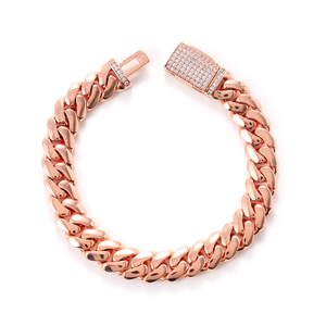 Collana e Bracciale Hip Hop 10-22mm per <span class=keywords><strong>Donna</strong></span>, Catena Cubana in Ottone <span class=keywords><strong>Rosa</strong></span> <span class=keywords><strong>Oro</strong></span> con Zirconi, Tendenza Lusso Moda 2025 - Product Image 6