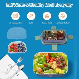 Boîte à lunch électrique 60W, chauffe-aliments 12V 24V 110V, chauffe-aliments portable pour voiture/camion/maison, boîte auto-chauffante avec 1,8L - Product Image 3