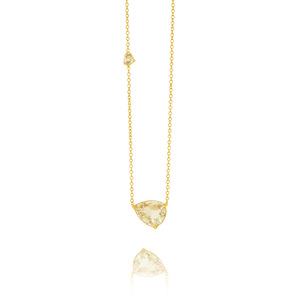 Collana con Ciondolo a Goccia in Acciaio Inossidabile con Zirconia Cubica, Catena Sottile Dorata, Minimalista, Ipoallergenica, Antiossidante, Scintillante - Product Image 2