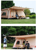 Grande tente de camping familiale pour 6-8 personnes, double couche, quatre saisons, imperméable, résistante au soleil, respirante, pour l'extérieur, nécessite un montage.