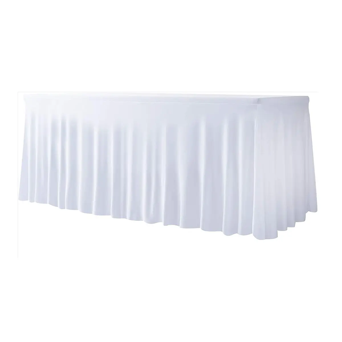White Tablecloth for Rectangle Table 6FT Table Cover Skirts
