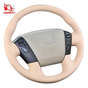 Accessoires de voiture <span class=keywords><strong>Couvre</strong></span> <span class=keywords><strong>Volant</strong></span> Intérieur Crème Sport <span class=keywords><strong>Cuir</strong></span> Produit 1 Pcs pour Nissan Patrol Frontier 2022 MR.BULLS - Product Image 3
