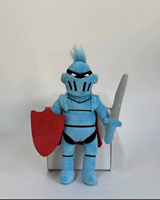 UYEAH CE OEM/ODM Peluche Personnalisée Soldat en Coton PP Doux, Jouet en Peluche Personnalisé, Mignonne Poupée Héroïque de Dessin Animé avec Casque et Cape Rouge