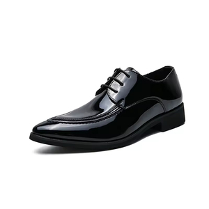 Zapatos de Vestir Formales de Cuero para Hombre, Estilo Italiano, de Lujo, Oxford Sin Cordones, Hechos a Mano, Bordados, Ligeros, para Otoño y Bodas - Product Image 1