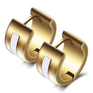 Boucles d'oreilles clous pour hommes en acier inoxydable, 7 mm, design géométrique rond, or rose, argent, or, pour usage quotidien - Product Image 3