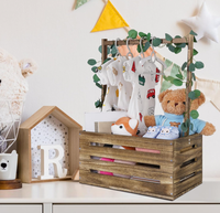 Panier de rangement en bois personnalisé pour bébé, cadeau de naissance pour les nouveaux parents