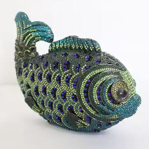 Neue Sac de Soiree Party und Luxus Brautkleid Kristall Clutch Abend tasche Handtasche Schulter Glänzende Fisch form Geldbörsen für Frauen - Product Image 1