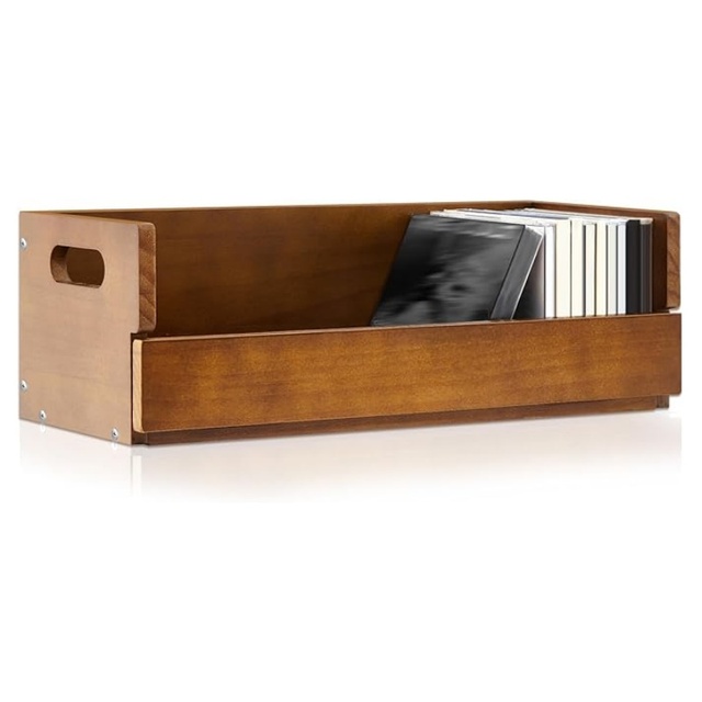 Vinyl Records Storage Box cd Storage Rack Wood Vinyl Record Holder Shelf Cassette Tape Display Racks CD Storage Box with Handles