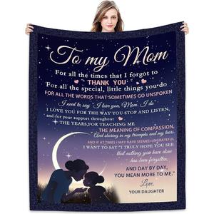 Manta de Franela con Frases para Regalo de Mamá, Manta Ligera y Transpirable para Dormitorio o Sala de Estar, Impresión Personalizada OEM ODM - Product Image 5