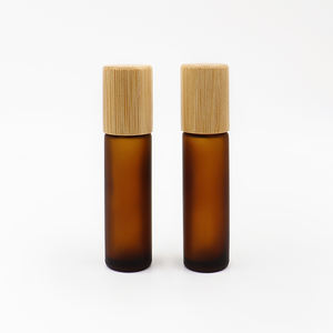Botellas de vidrio mate de 5ml y 10ml con tapa de imitación madera para aceites esenciales, perfumes y subenvasado transparente al por mayor - Product Image 2