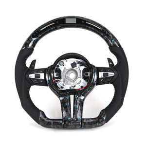 Volant LED en fibre de carbone forgé avec boutons bleus <span class=keywords><strong>M1</strong></span> M2 pour <span class=keywords><strong>BMW</strong></span> F01 F10 F15 F20 F25 F30 F36 M3 F80 M4 F82 M2 F87 E90 E92 - Product Image 1