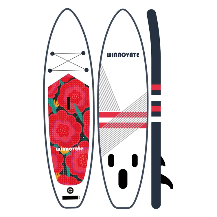 WINNOVATE2311 customize red flower comfortable yoga stand up paddle board custom paddleboard sup for sale