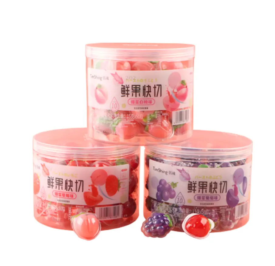 Cheap Price Delicious Creative Jelly Candy Sweet Fruit Shape Soft Confectionery Children Snack Popping Sandwich Jelly Gummy