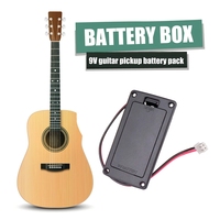 Caja de batería para pastilla de guitarra de 9V para bajo de guitarra, funda para compartimento con contactos de Cable, accesorios para bajo de guitarra
