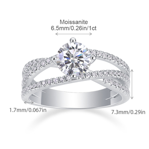 แหวนหมั้นเพชร Eternity Diamond เงินแท้ 925 ประดับมอสซาไนต์ สำหรับผู้หญิง ดีไซน์ทันสมัย ผลิตเครื่องประดับตามสั่ง แหวนมอสซาไนต์ 0.8 กะรัต - Product Image 6
