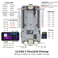 LILYGO T-Pico2350 ESP32-C6 RP2350 Dual MCU Raspberry Pi Development Board 2.33 pouces LCD WIFI Bluetooth Wireless Module