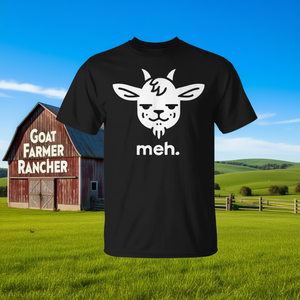T-shirt Meh Sarcastic Goat Farmer Rancher noir unisexe taille adulte moyenne - Product Image 3