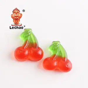 Caramelo de goma con forma de cereza personalizada divertida de sabor mixto de alta calidad a granel caramelo de goma de fruta