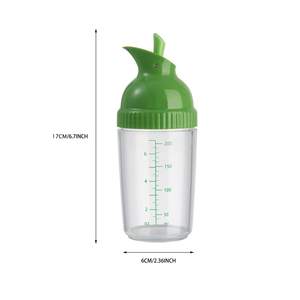 Sauce à salade Shaker Container Bouteille de vinaigrette <span class=keywords><strong>maison</strong></span> Mélangeur Mesure goutte à goutte Verser Soft Grip Sans BPA - Product Image 5