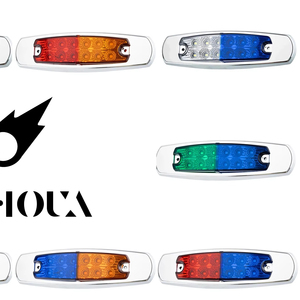 Feux latéraux <span class=keywords><strong>de</strong></span> camion bicolores à LED, nouvelle génération, très demandés, toutes combinaisons <span class=keywords><strong>de</strong></span> couleurs, 12 LED, clignotants latéraux - Product Image 1