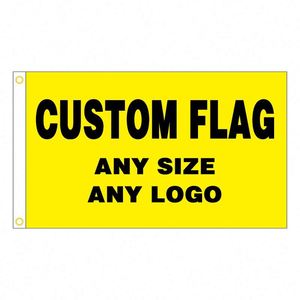 Drapeau en polyester tricoté personnalisé 90x150cm, imprimé sur une face, couleurs vives et œillets en laiton pour événements promotionnels - Product Image 1