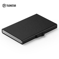 Dompet Kartu Minimalis TILONSTAR TWM106 dengan Logo Custom, Aluminium, RFID Pop-up, Tipis, Anti-RFID untuk Pria