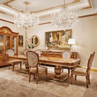 Ensemble de chaises de table à manger de style royal français en bois massif avec royal pour une utilisation à la maison