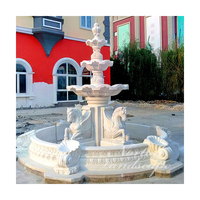 Statues de chevaux en marbre blanc sculptées sur mesure, décorations d'extérieur pour la maison et le jardin, fontaine d'eau en granit, sculpture d'animaux